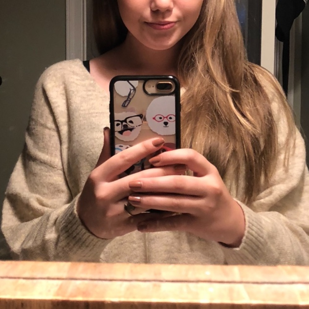 oversized tan sweater